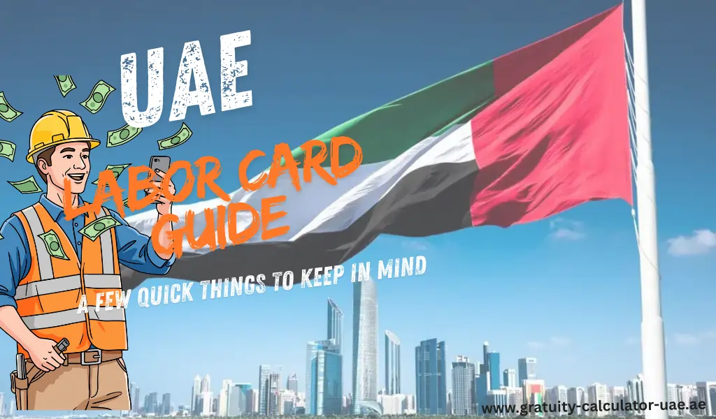 UAE-labor-card-guide-illustration-worker-holding-phone-money-floating-safety-helmet-construction-flag-skyline-background