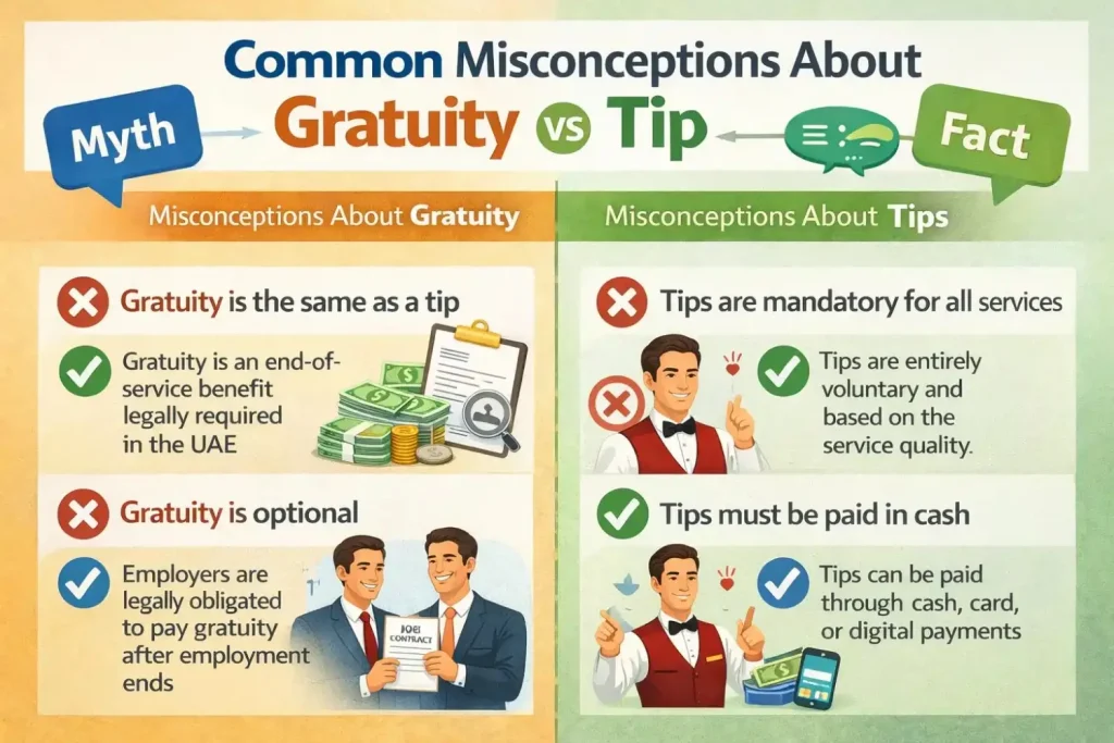 Common misconception about Gratuity vs Tip 1