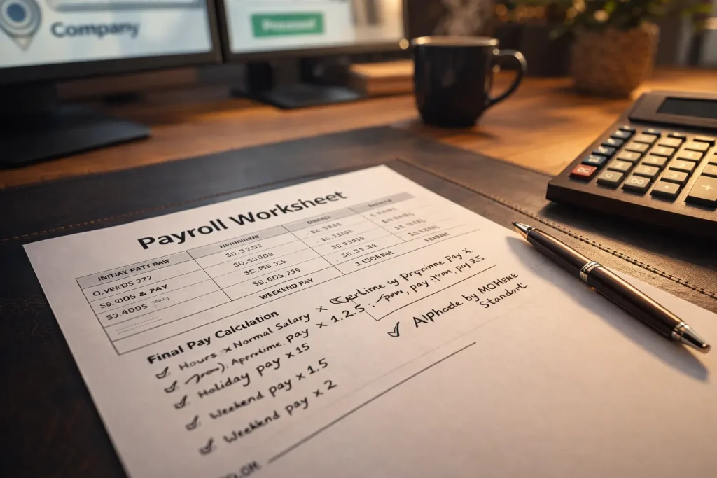 Payroll Worksheet UAE Overtime Pay Formulas