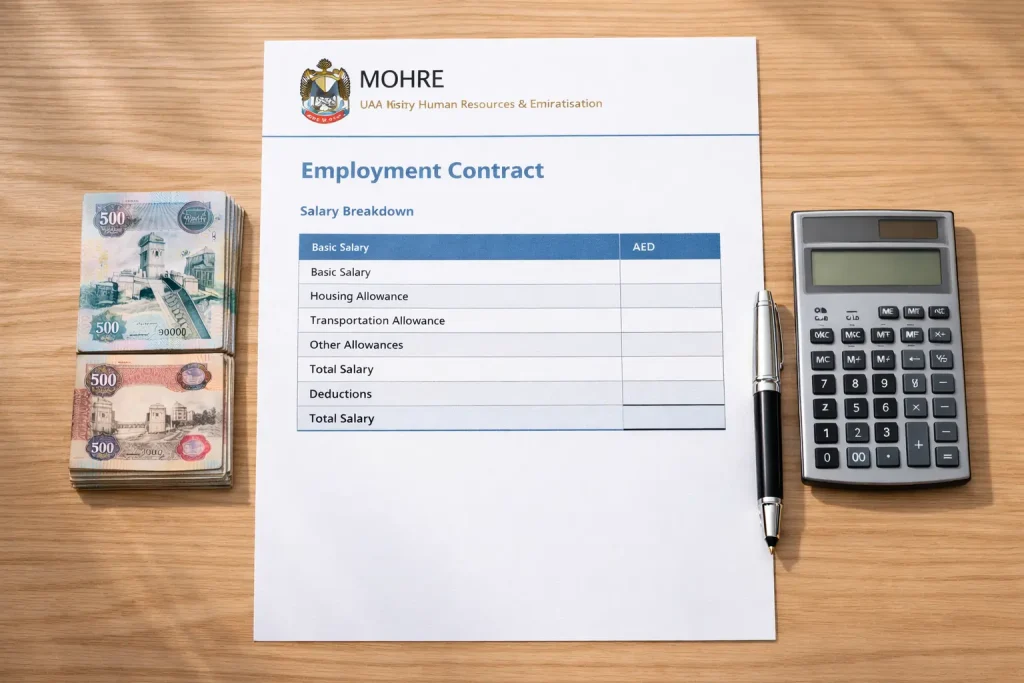 UAE Employment Contract and Salary Breakdown